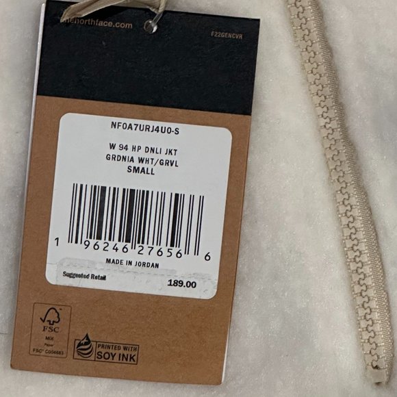 The North Face Sherpa Denali Fleece Zip-Up Funnel Neck Jacket (Gardenia White) - Picture 15 of 16